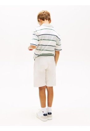 Bermudas Blanco Con Logo Script Gráfico Tommy Hilfiger