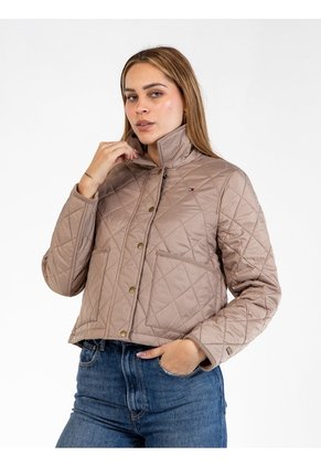 Chaqueta Dorado Acolchada Quilted Con Logo Bordado Tommy Hilfiger
