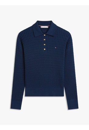 Saco Multicolor Tejido Amplio Tipo Polo De Punto Trenzado Tommy Hilfiger
