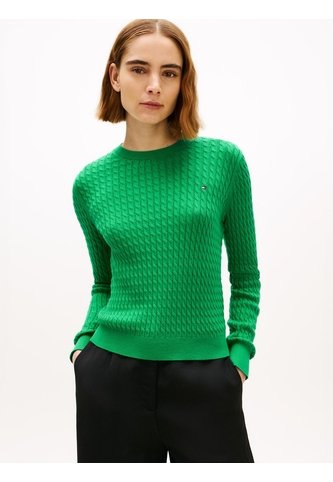 Saco Verde De Punto Trenzado Fino Tommy Hilfiger Tommy Hilfiger