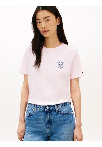 Camiseta Rosa De Corte Regular Con Logo Gráfico En El Pecho Tommy Hilfiger Tommy Hilfiger