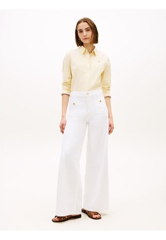 Pantalón Blanco Denim De Talle Alto Con Pierna Ancha Tommy Hilfiger Tommy Hilfiger