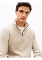 Saco Beige Con Cuello Perkins Y Cremallera Tommy Hilfiger de Tommy Hilfiger