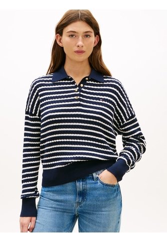 Saco Azul Tejido Amplio Tipo Polo De Punto Trenzado Tommy Hilfiger Tommy Hilfiger