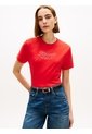 Camiseta Roja De Punto Interlock Con Logo Tommy Hilfiger de Tommy Hilfiger