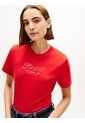 Camiseta Roja De Punto Interlock Con Logo Tommy Hilfiger de Tommy Hilfiger