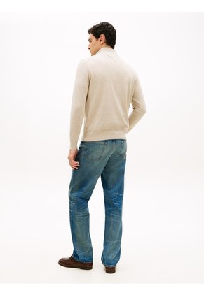 Saco Beige Con Cuello Perkins Y Cremallera Tommy Hilfiger