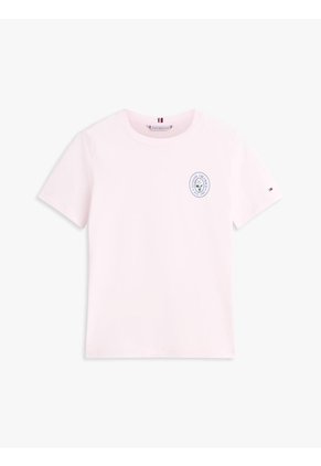 Camiseta Rosa De Corte Regular Con Logo Gráfico En El Pecho Tommy Hilfiger