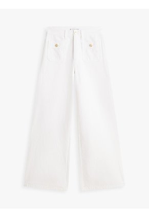 Pantalón Blanco Denim De Talle Alto Con Pierna Ancha Tommy Hilfiger