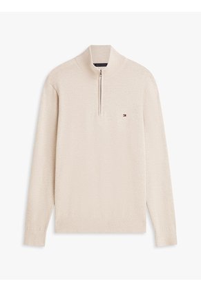 Saco Beige Con Cuello Perkins Y Cremallera Tommy Hilfiger
