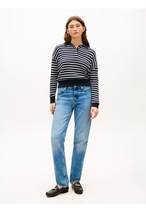 Saco Azul Tejido Amplio Tipo Polo De Punto Trenzado Tommy Hilfiger