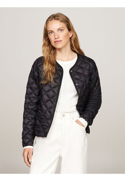 Chaqueta Negra Acolchada Plegable Con Relleno Tommy Hilfiger