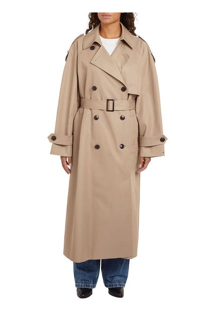 Gabardina Beige De Corte Oversize Tommy Hilfiger