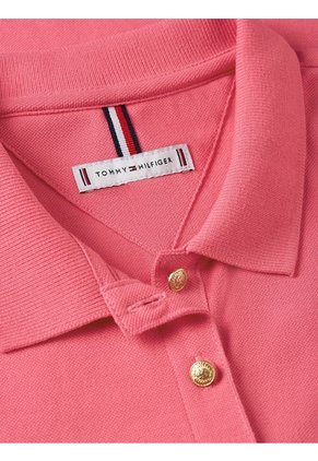 Polo Rosado Con Piqué De Corte Slim Tommy Hilfiger