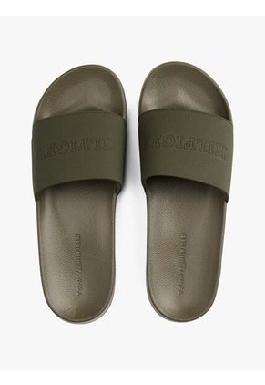 Sandalias Verde De Piscina Con Logo Tonal Tommy Hilfiger