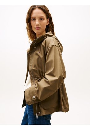 Chaqueta Verde Utility Con Capota Tommy Hilfiger