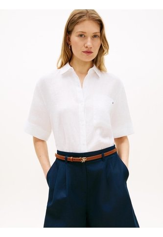Camisa Blanca De Manga Corta Con Corte Amplio Tommy Hilfiger Tommy Hilfiger