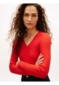 Saco Rojo De Punto Trenzado Con Cuello En V Tommy Hilfiger de Tommy Hilfiger