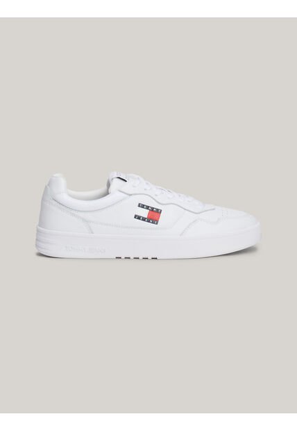 Tenis Blanco De Cuero Color Block Tommy Hilfiger