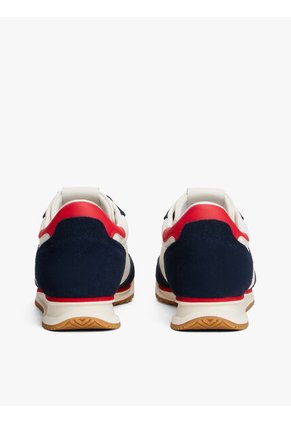 Tenis Negro Retro Con Cuero Tommy Hilfiger