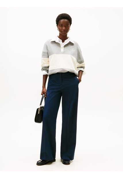 Pantalón Multicolor Wide Leg Con Logo Tommy Hilfiger