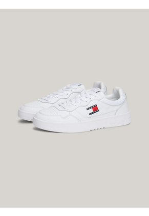 Tenis Blanco De Cuero Color Block Tommy Hilfiger