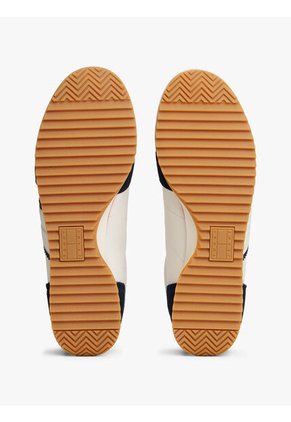 Tenis Negro Retro Con Cuero Tommy Hilfiger