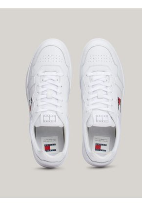 Tenis Blanco De Cuero Color Block Tommy Hilfiger