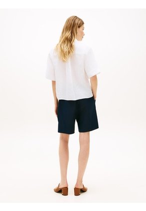 Camisa Blanca De Manga Corta Con Corte Amplio Tommy Hilfiger