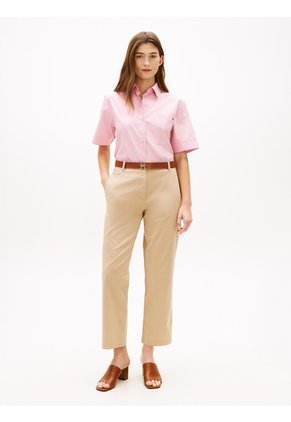 Pantalón Beige Chino Lavado Slim De Pierna Recta Tommy Hilfiger