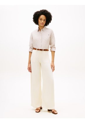 Jeans Beige De Estilo Años 70 Con Pierna Ancha Y Talle Alto Tommy Hilfiger
