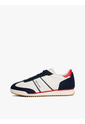 Tenis Negro Retro Con Cuero Tommy Hilfiger