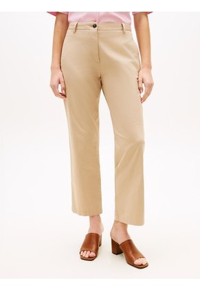 Pantalón Beige Chino Lavado Slim De Pierna Recta Tommy Hilfiger