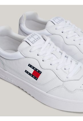 Tenis Blanco De Cuero Color Block Tommy Hilfiger