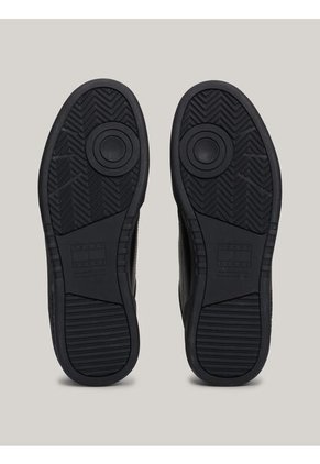 Tenis Negro De Cuero Color Block Tommy Hilfiger
