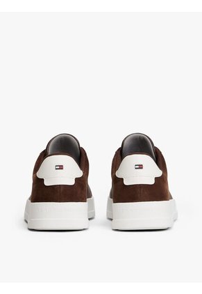 Tenis Marrón De Tenis En Cuero Texturizada Tommy Hilfiger