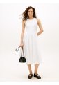 Vestido Blanco Midi Con Botones Dorados Tommy Hilfiger de Tommy Hilfiger