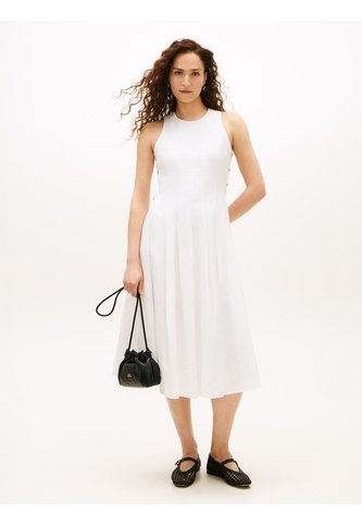 Vestido Blanco Midi Con Botones Dorados Tommy Hilfiger Tommy Hilfiger