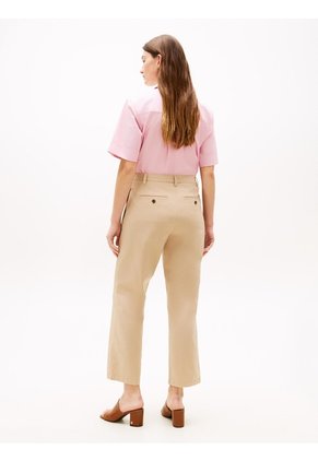 Pantalón Beige Chino Lavado Slim De Pierna Recta Tommy Hilfiger