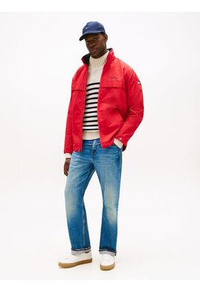 Tenis Blanco De Cuero Con Mezcla De Texturas Tommy Hilfiger