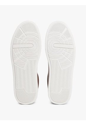 Tenis Marrón En Cuero Con Logo Tommy Hilfiger