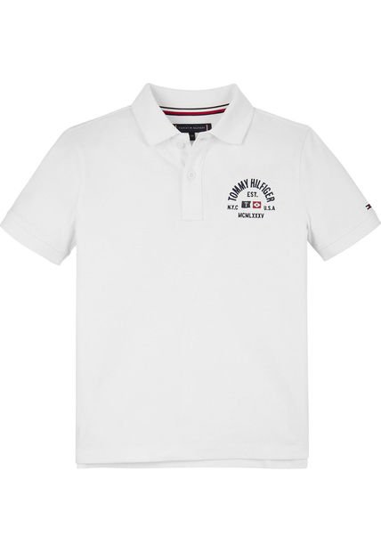 Polo Blanca De Corte Regular Con Logo Para Niño Tommy Hilfiger