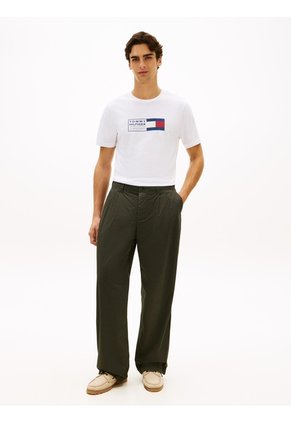Camiseta Blanca De Punto Con Cuello Redondo Tommy Hilfiger
