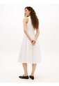 Vestido Blanco Midi Con Botones Dorados Tommy Hilfiger de Tommy Hilfiger