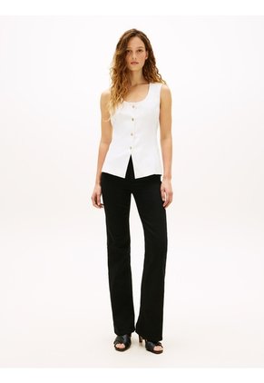 Chaleco Blanco Slim Con Botones Dorados Tommy Hilfiger