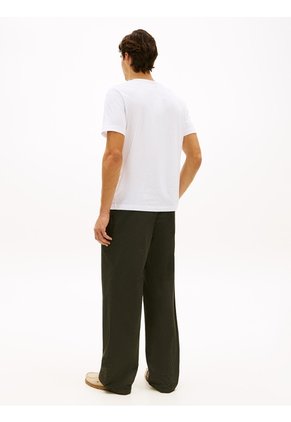 Camiseta Blanca De Punto Con Cuello Redondo Tommy Hilfiger