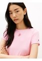 Camiseta Rosa De Punto Con Logo Texturizado Tommy Hilfiger de Tommy Hilfiger