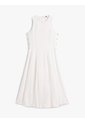 Vestido Blanco Midi Con Botones Dorados Tommy Hilfiger de Tommy Hilfiger