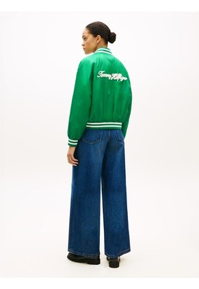 Chaqueta Verde Bomber Que Repele El Agua Con Logo Tommy Hilfiger