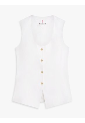 Chaleco Blanco Slim Con Botones Dorados Tommy Hilfiger